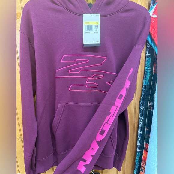 Jackets & Blazers - Jordan women’s Purple Hoodie with Pink Embroidery